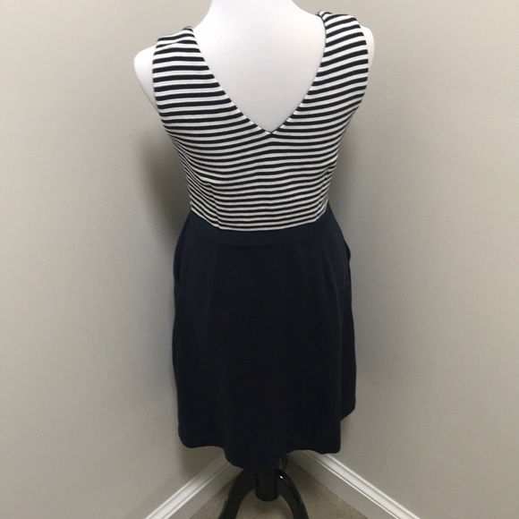 Navy & White Striped Dress, Size 8 Regular. - Picture 4 of 4